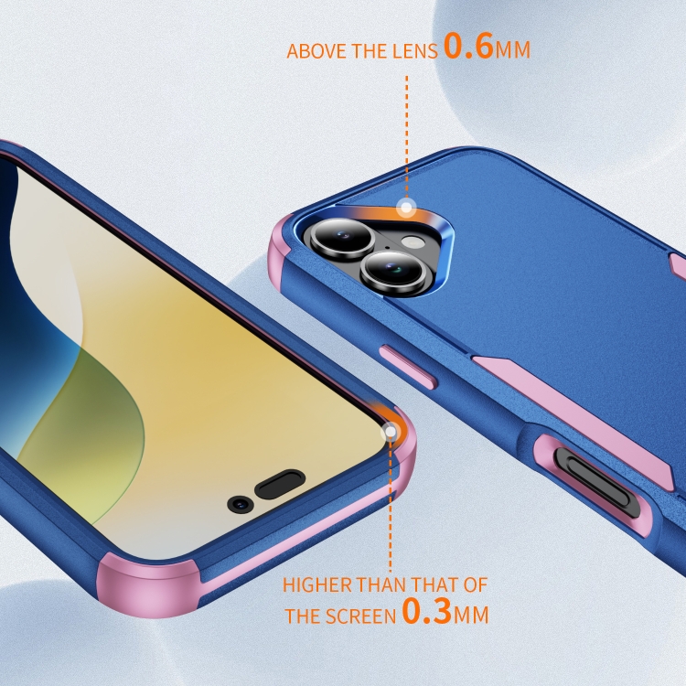 For iPhone 16 Plus Commuter Shockproof TPU + PC Phone Case(Royal Blue+Pink) For iPhone 16 Plus Commuter Shockproof TPU + PC Phone Case(Royal Blue+Pink)