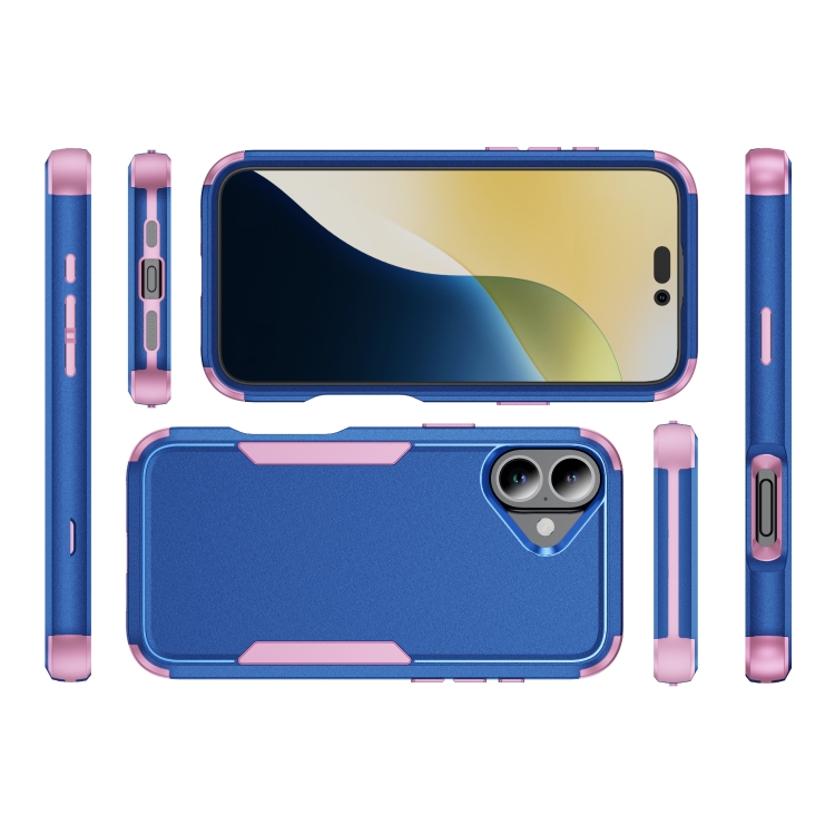For iPhone 16 Plus Commuter Shockproof TPU + PC Phone Case(Royal Blue+Pink) For iPhone 16 Plus Commuter Shockproof TPU + PC Phone Case(Royal Blue+Pink)