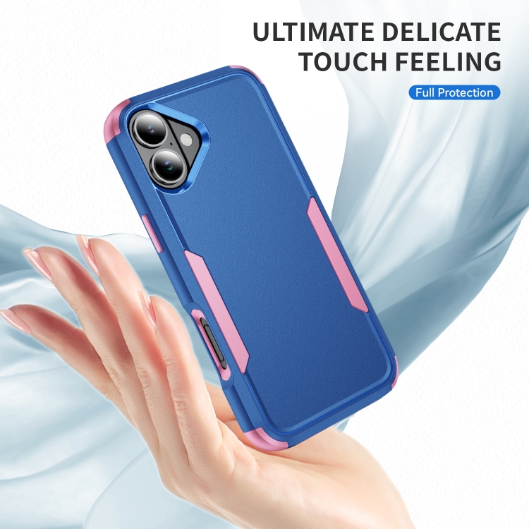 For iPhone 16 Plus Commuter Shockproof TPU + PC Phone Case(Royal Blue+Pink) For iPhone 16 Plus Commuter Shockproof TPU + PC Phone Case(Royal Blue+Pink)