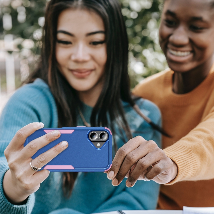 For iPhone 16 Plus Commuter Shockproof TPU + PC Phone Case(Royal Blue+Pink) For iPhone 16 Plus Commuter Shockproof TPU + PC Phone Case(Royal Blue+Pink)
