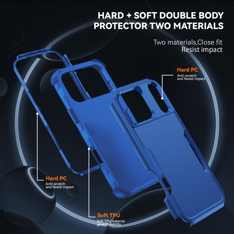 Coque XINYEXIN Pour Oppo A17 – Bleu Royal – Avec Anneau Rotatif 360° Et Support Magnétique – Antichoc