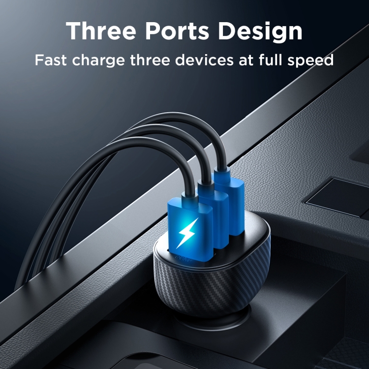 JOYROOM JR-CCD03 3.4A 3 x USB Ports Digital Display Car Charger(Black) JOYROOM JR-CCD03 3.4A 3 x USB Ports Digital Display Car Charger(Black)