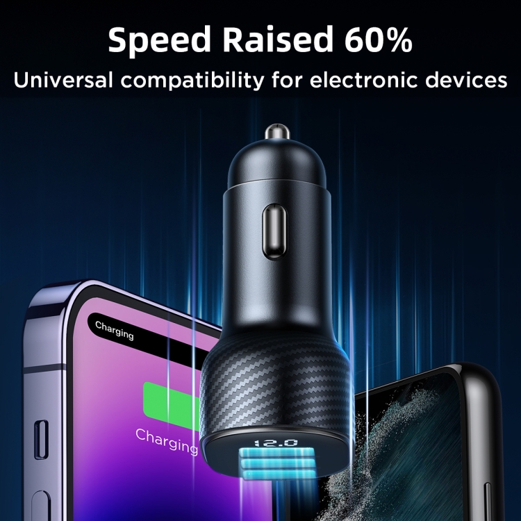 JOYROOM JR-CCD03 3.4A 3 x USB Ports Digital Display Car Charger(Black) JOYROOM JR-CCD03 3.4A 3 x USB Ports Digital Display Car Charger(Black)