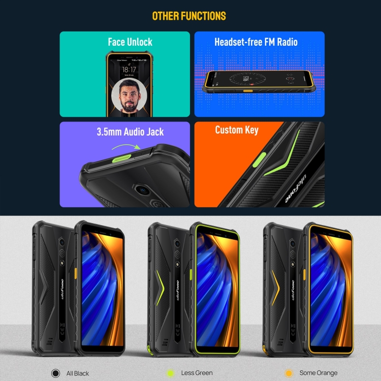 [Kho HK] Ulefone Armor X12 Pro, 4GB+64GB, Điện thoại chắc chắn IP68/IP69K, Android 13 MediaTek Helio G36 Octa Core 5,45 inch, Mạng: 4G, NFC(Tất cả màu đen) - B12