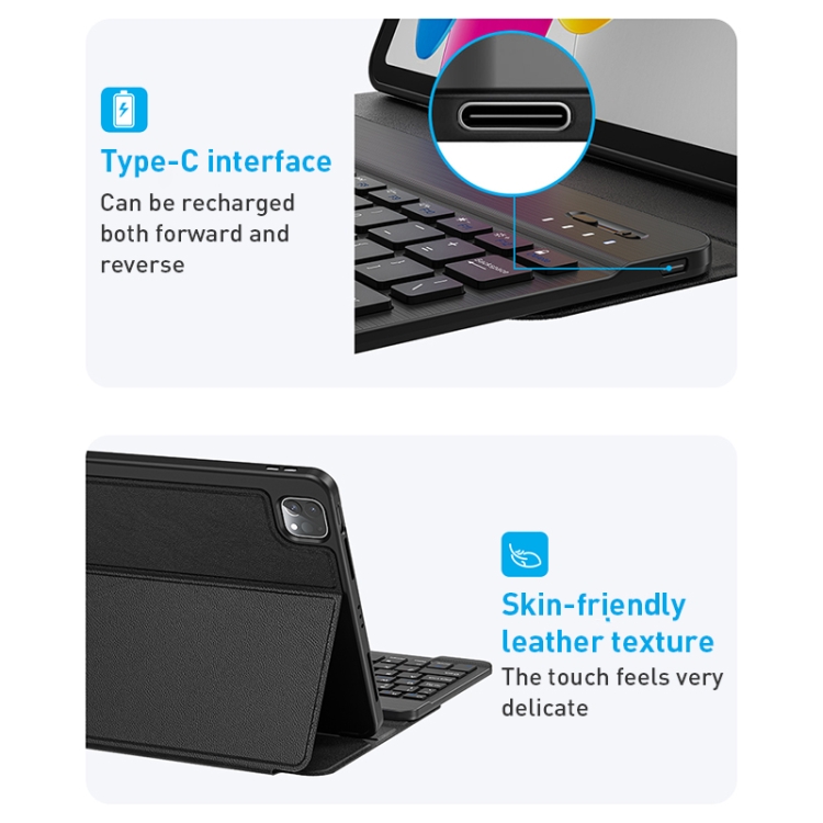 For iPad 10th Gen 10.9 2022 WiWU Skin Feel Magnetic Detachable Keyboard Tablet Case(Black) For iPad 10th Gen 10.9 2022 WiWU Skin Feel Magnetic Detachable Keyboard Tablet Case(Black)