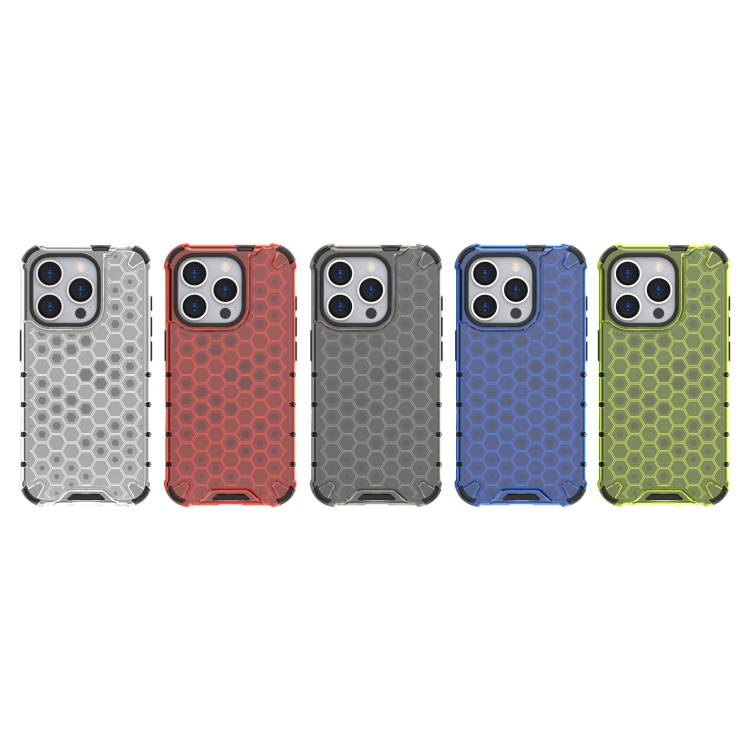 For iPhone 15 Pro Honeycomb Shockproof Phone Case(White)