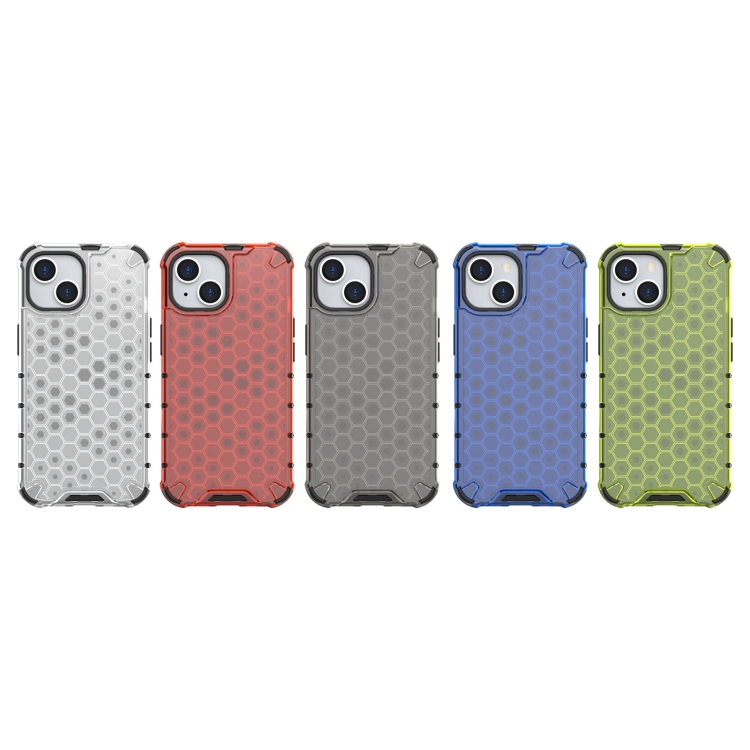 For iPhone 15 Honeycomb Shockproof Phone Case(Black)