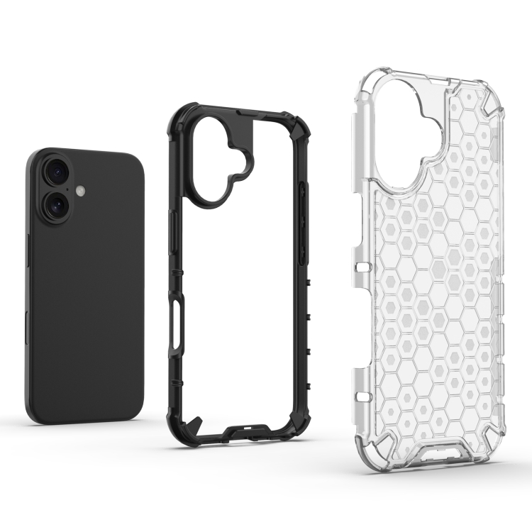 For iPhone 16 Honeycomb Shockproof Phone Case(Red) For iPhone 16 Honeycomb Shockproof Phone Case(Red)