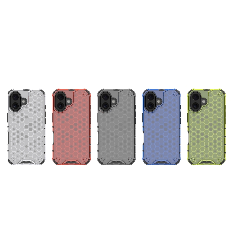 For iPhone 16 Honeycomb Shockproof Phone Case(Red) For iPhone 16 Honeycomb Shockproof Phone Case(Red)