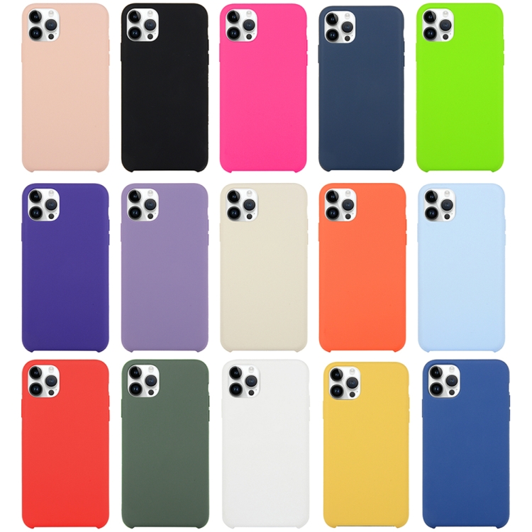 Solid Silicone Phone Case For iPhone 15 Pro Max(Light Blue) - B1