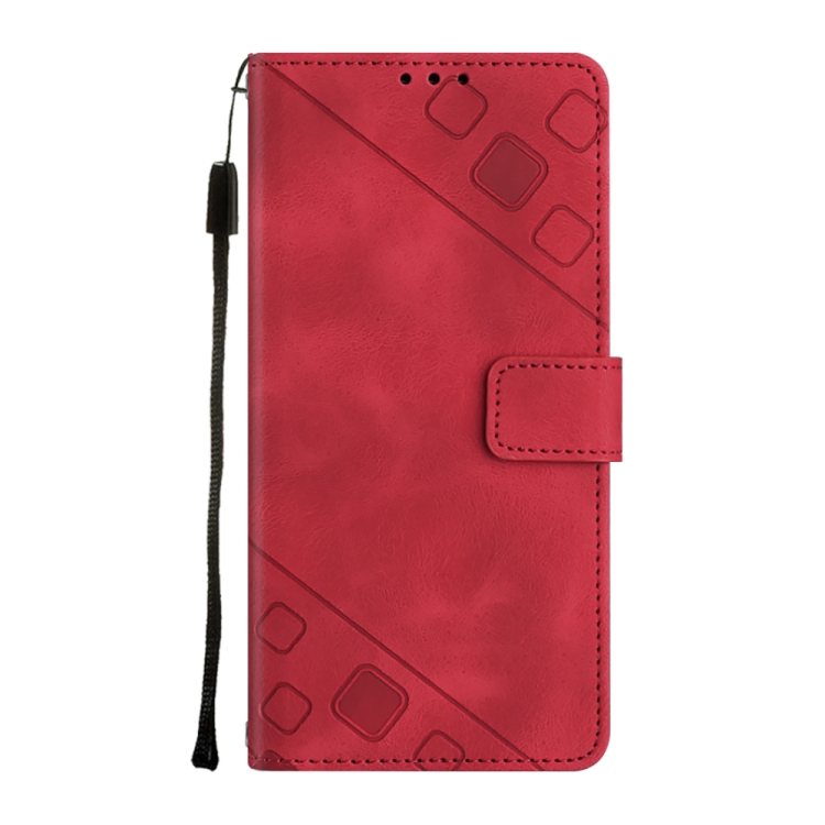 For Samsung Galaxy S23 FE 5G Skin-feel Embossed Leather Phone Case(Red) For Samsung Galaxy S23 FE 5G Skin-feel Embossed Leather Phone Case(Red)