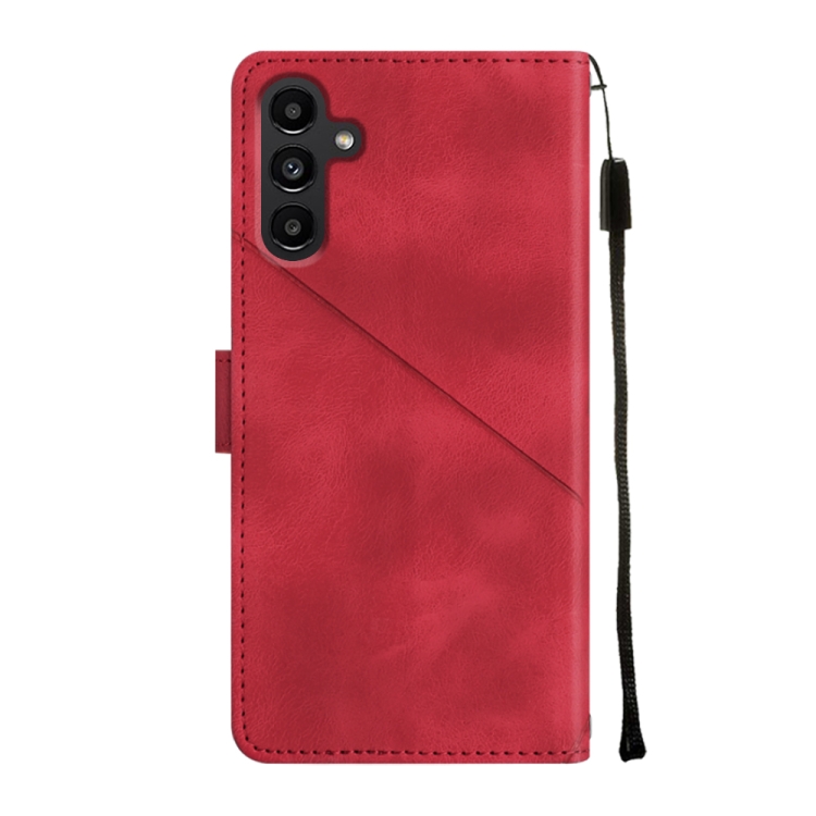 For Samsung Galaxy S23 FE 5G Skin-feel Embossed Leather Phone Case(Red) For Samsung Galaxy S23 FE 5G Skin-feel Embossed Leather Phone Case(Red)