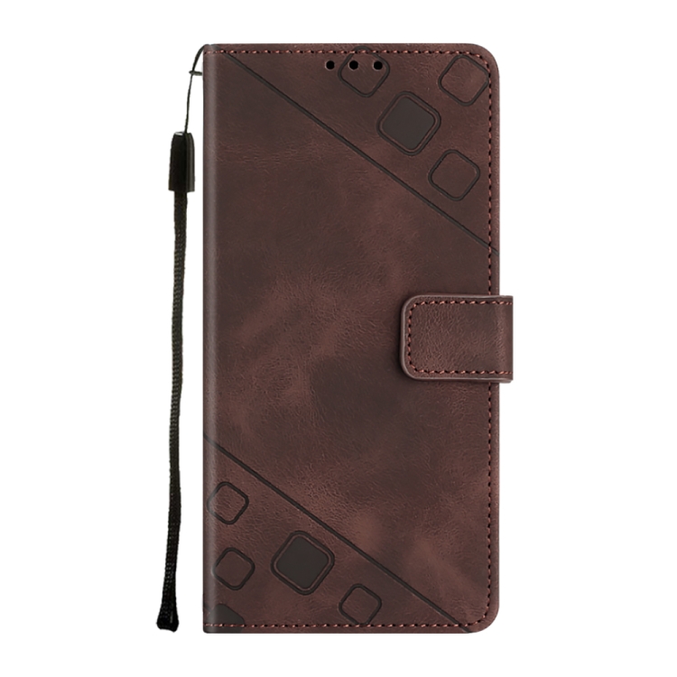 For Samsung Galaxy S24 Ultra 5G Skin-feel Embossed Leather Phone Case(Brown) For Samsung Galaxy S24 Ultra 5G Skin-feel Embossed Leather Phone Case(Brown)