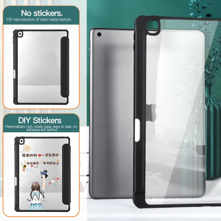 For iPad 10th Gen 10.9 2022 3-folding Acrylic Smart Leather Tablet Case(Black) For iPad 10th Gen 10.9 2022 3-folding Acrylic Smart Leather Tablet Case(Black)