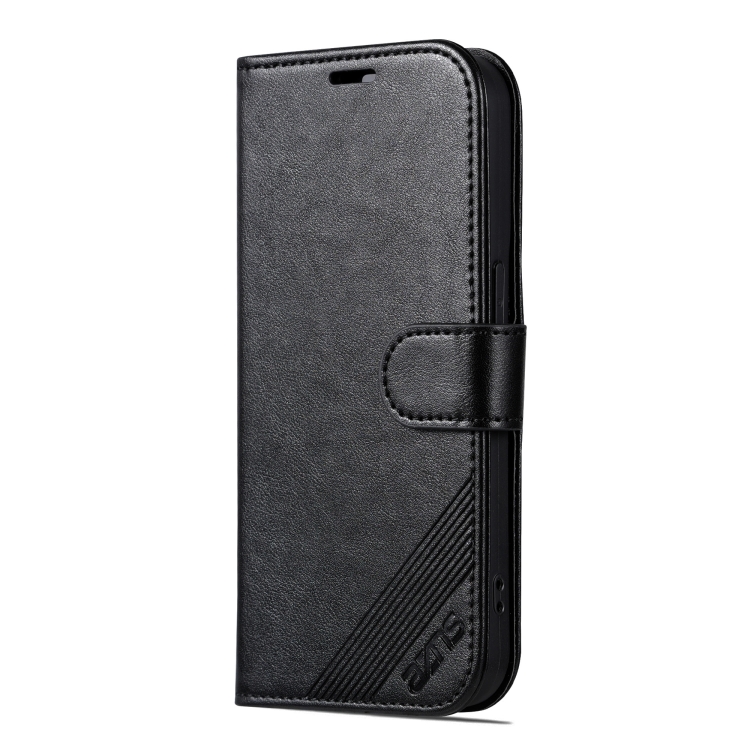 For iPhone 16 Pro Max AZNS Sheepskin Texture Flip Leather Phone Case(Black) For iPhone 16 Pro Max AZNS Sheepskin Texture Flip Leather Phone Case(Black)