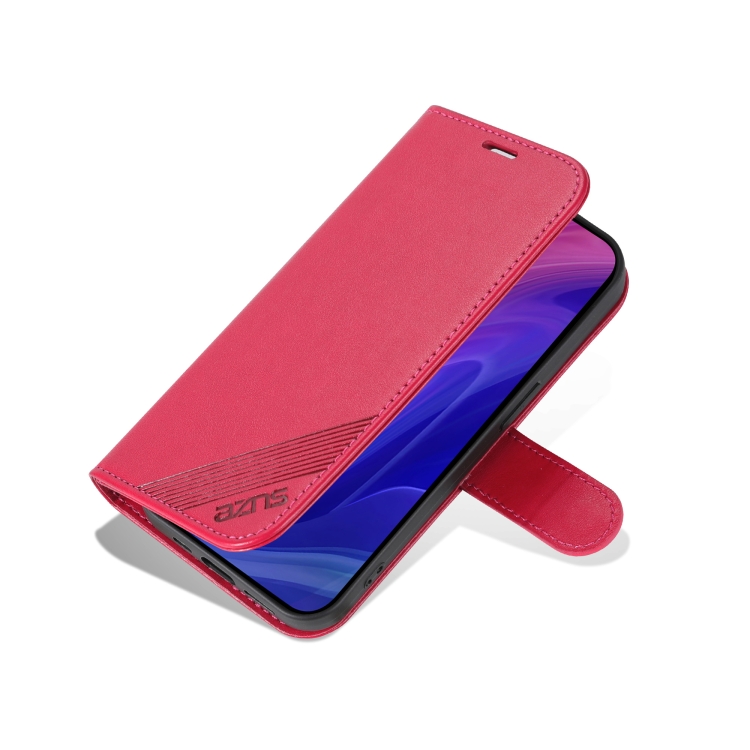 For iPhone 16 Pro AZNS Sheepskin Texture Flip Leather Phone Case(Red)