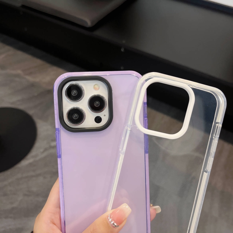 For iPhone 13 2 in 1 Fluorescent Transparent TPU Phone Case(Blue) For iPhone 13 2 in 1 Fluorescent Transparent TPU Phone Case(Blue)