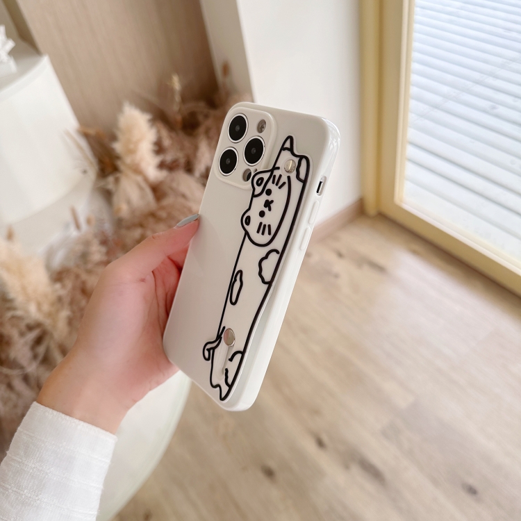 For iPhone 14 Wristband Holder Phone Case(Cat) For iPhone 14 Wristband Holder Phone Case(Cat)