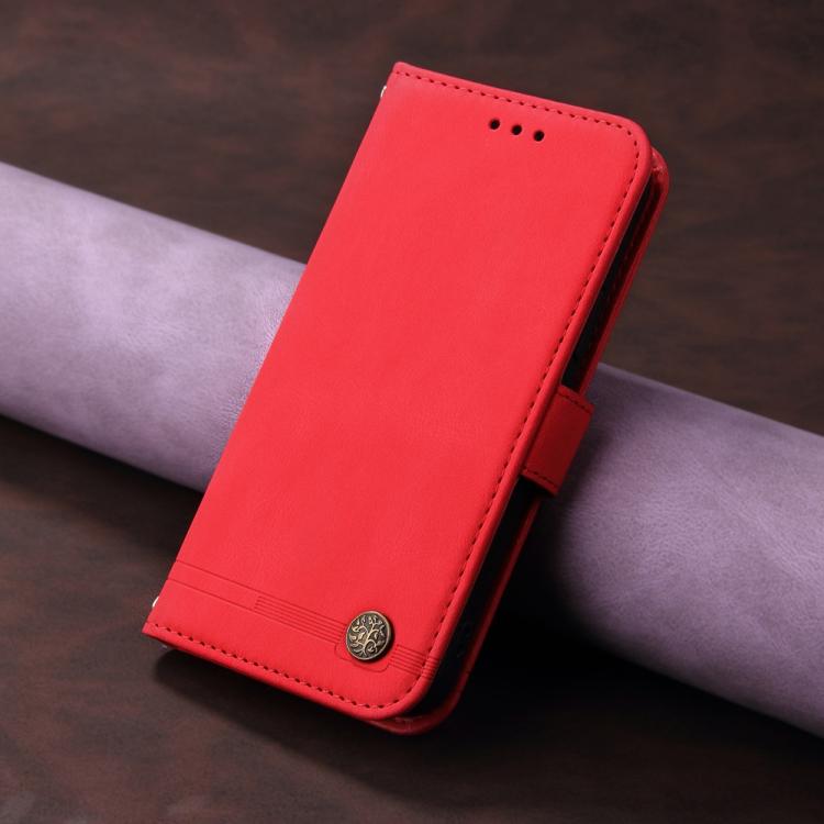 For OPPO A7 Pro Max 5G Skin Feel Life Tree Metal Button Leather Phone Case(Red)