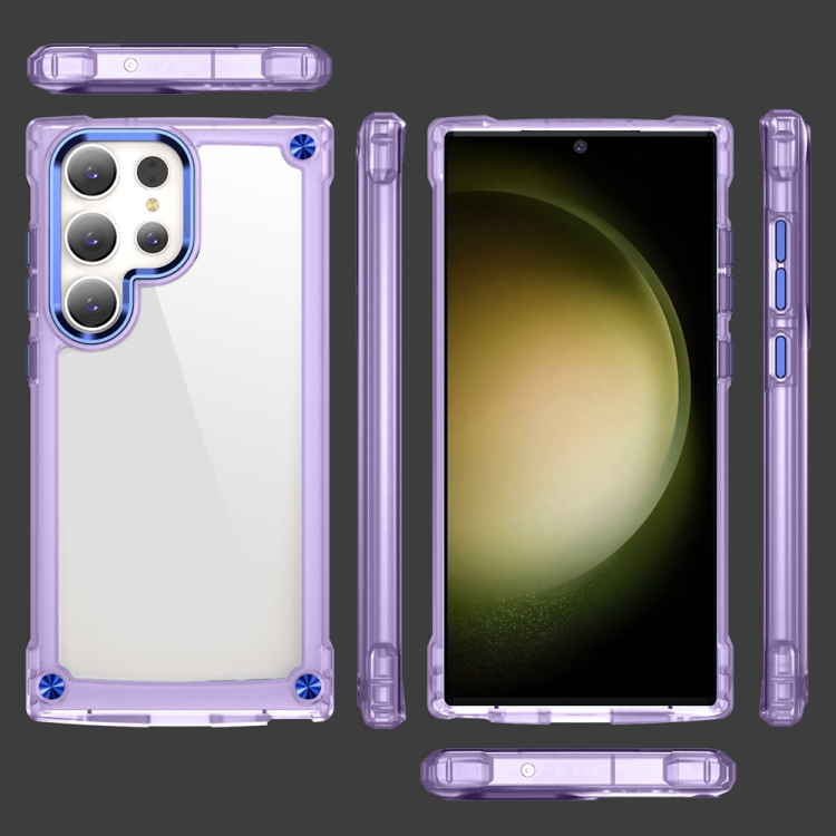 For Samsung Galaxy S22 Ultra 5G Skin Feel TPU + PC Phone Case(Transparent Purple) For Samsung Galaxy S22 Ultra 5G Skin Feel TPU + PC Phone Case(Transparent Purple)