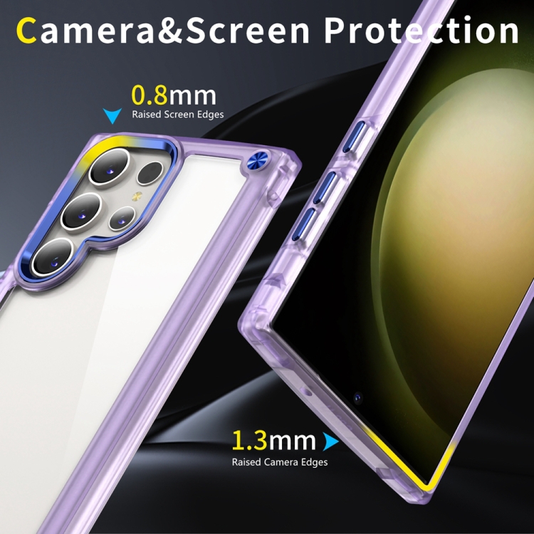 For Samsung Galaxy S22 Ultra 5G Skin Feel TPU + PC Phone Case(Transparent Purple) For Samsung Galaxy S22 Ultra 5G Skin Feel TPU + PC Phone Case(Transparent Purple)