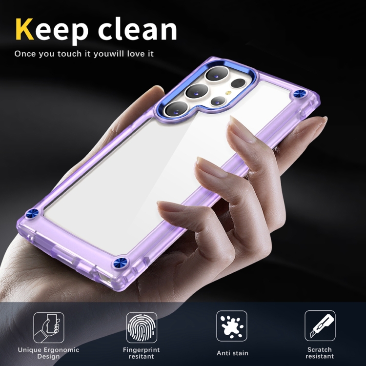 For Samsung Galaxy S22 Ultra 5G Skin Feel TPU + PC Phone Case(Transparent Purple) For Samsung Galaxy S22 Ultra 5G Skin Feel TPU + PC Phone Case(Transparent Purple)