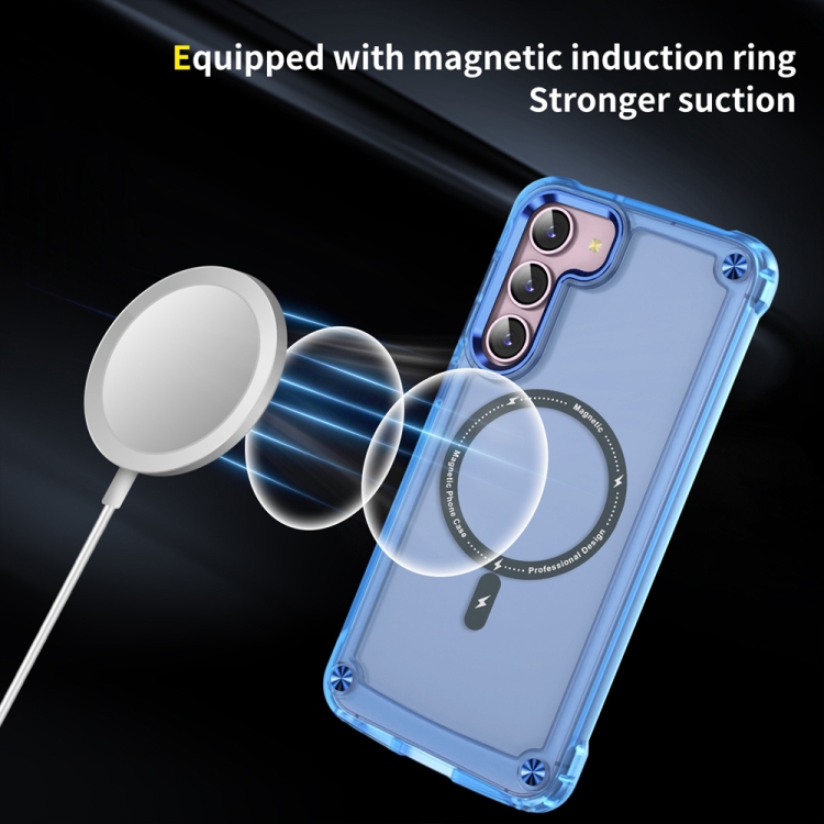 For Samsung Galaxy S23+ 5G Skin Feel TPU + PC MagSafe Magnetic Phone Case(Transparent Blue)