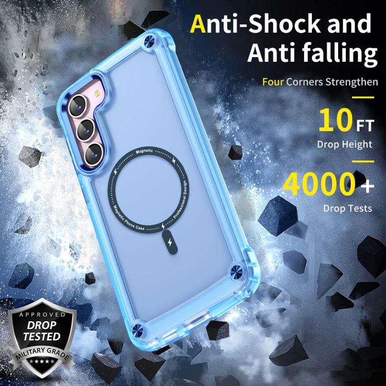 For Samsung Galaxy S23+ 5G Skin Feel TPU + PC MagSafe Magnetic Phone Case(Transparent Blue)