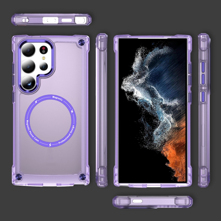 For Samsung Galaxy S24 Ultra 5G Skin Feel TPU + PC MagSafe Magnetic Phone Case(Transparent Purple) For Samsung Galaxy S24 Ultra 5G Skin Feel TPU + PC MagSafe Magnetic Phone Case(Transparent Purple)