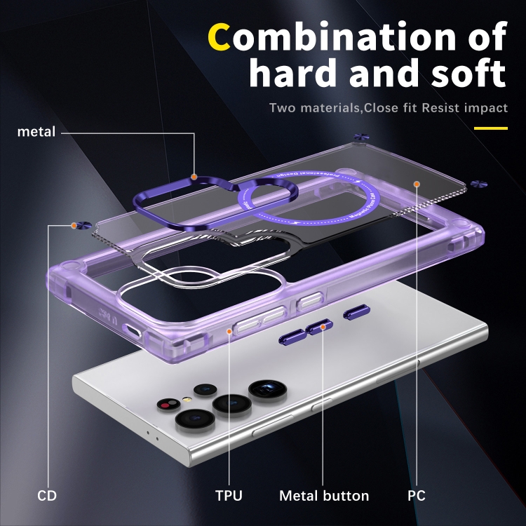 For Samsung Galaxy S24 Ultra 5G Skin Feel TPU + PC MagSafe Magnetic Phone Case(Transparent Purple) For Samsung Galaxy S24 Ultra 5G Skin Feel TPU + PC MagSafe Magnetic Phone Case(Transparent Purple)