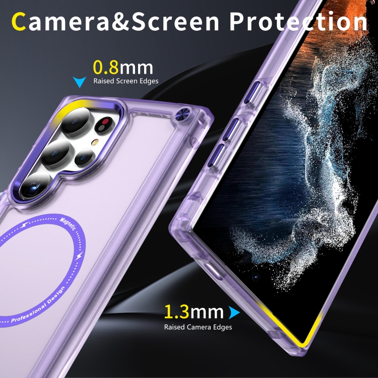 For Samsung Galaxy S24 Ultra 5G Skin Feel TPU + PC MagSafe Magnetic Phone Case(Transparent Purple) For Samsung Galaxy S24 Ultra 5G Skin Feel TPU + PC MagSafe Magnetic Phone Case(Transparent Purple)