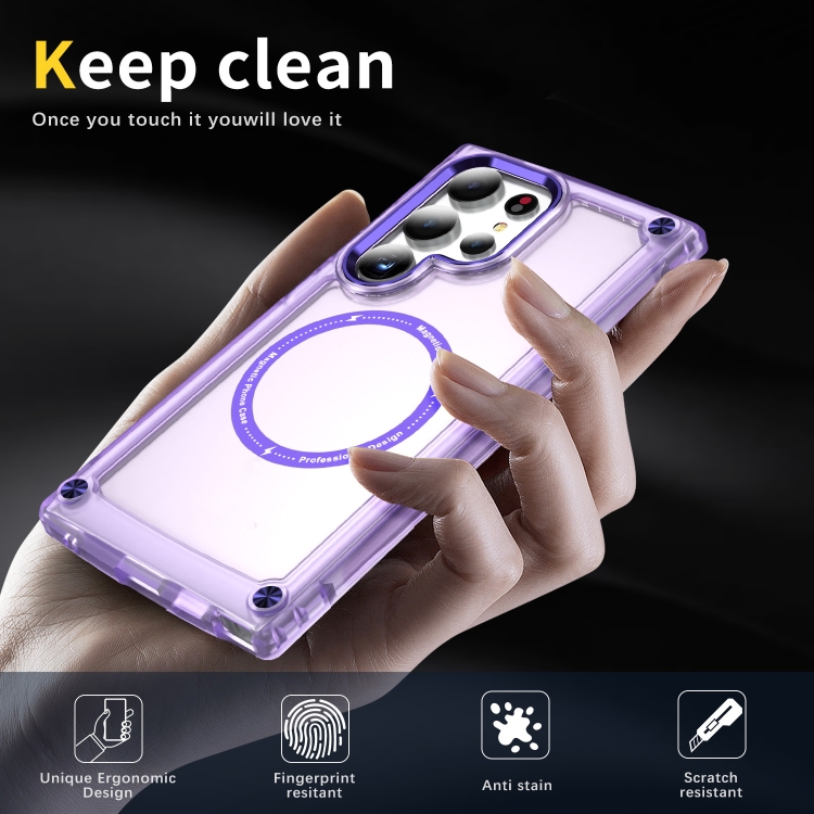 For Samsung Galaxy S24 Ultra 5G Skin Feel TPU + PC MagSafe Magnetic Phone Case(Transparent Purple) For Samsung Galaxy S24 Ultra 5G Skin Feel TPU + PC MagSafe Magnetic Phone Case(Transparent Purple)
