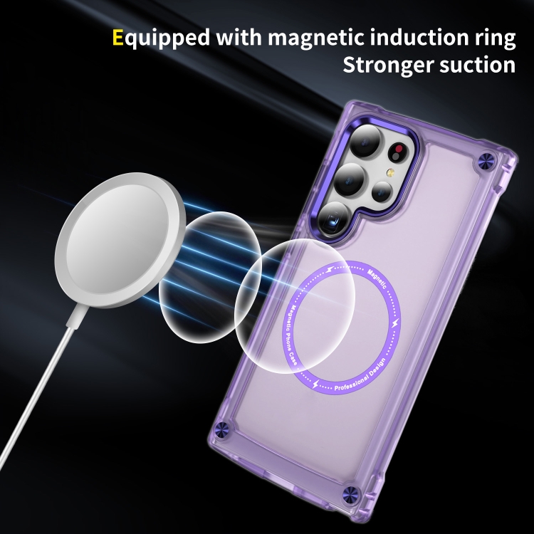 For Samsung Galaxy S24 Ultra 5G Skin Feel TPU + PC MagSafe Magnetic Phone Case(Transparent Purple) For Samsung Galaxy S24 Ultra 5G Skin Feel TPU + PC MagSafe Magnetic Phone Case(Transparent Purple)