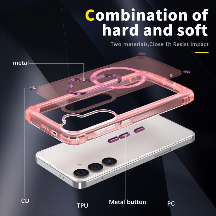 For Samsung Galaxy S25 5G Skin Feel TPU + PC MagSafe Magnetic Phone Case(Transparent Pink) For Samsung Galaxy S25 5G Skin Feel TPU + PC MagSafe Magnetic Phone Case(Transparent Pink)