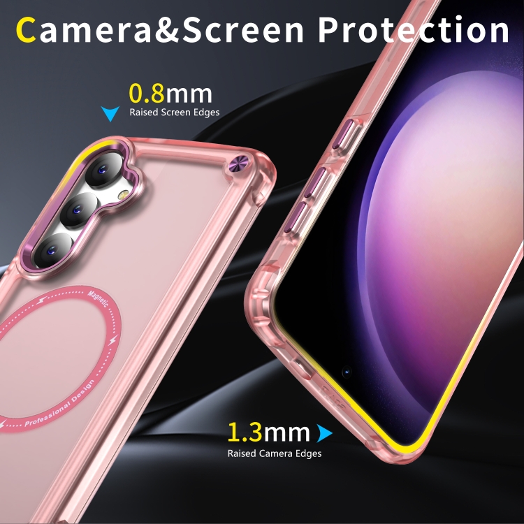 For Samsung Galaxy S25 5G Skin Feel TPU + PC MagSafe Magnetic Phone Case(Transparent Pink) For Samsung Galaxy S25 5G Skin Feel TPU + PC MagSafe Magnetic Phone Case(Transparent Pink)