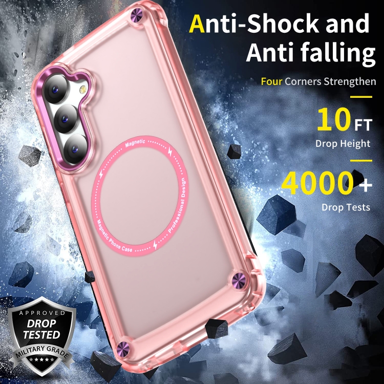 For Samsung Galaxy S25 5G Skin Feel TPU + PC MagSafe Magnetic Phone Case(Transparent Pink) For Samsung Galaxy S25 5G Skin Feel TPU + PC MagSafe Magnetic Phone Case(Transparent Pink)