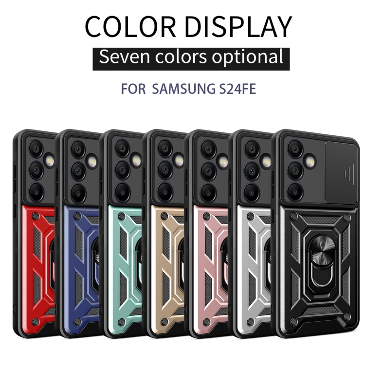For Samsung Galaxy S24 FE 5G Sliding Camera Cover Design TPU+PC Phone Case(Black) For Samsung Galaxy S24 FE 5G Sliding Camera Cover Design TPU+PC Phone Case(Black)