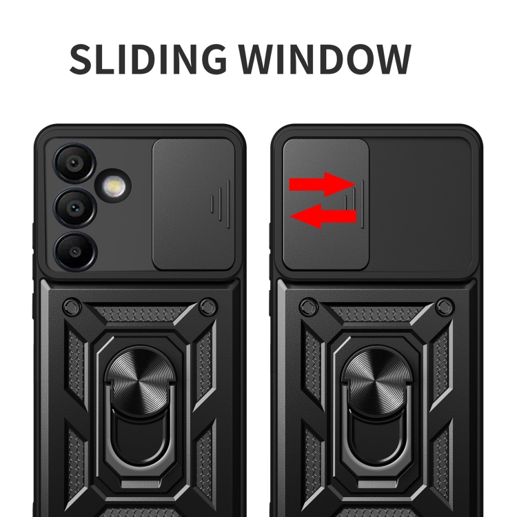 For Samsung Galaxy S24 FE 5G Sliding Camera Cover Design TPU+PC Phone Case(Black) For Samsung Galaxy S24 FE 5G Sliding Camera Cover Design TPU+PC Phone Case(Black)