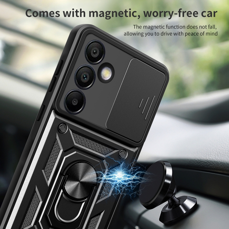 For Samsung Galaxy S24 FE 5G Sliding Camera Cover Design TPU+PC Phone Case(Black) For Samsung Galaxy S24 FE 5G Sliding Camera Cover Design TPU+PC Phone Case(Black)