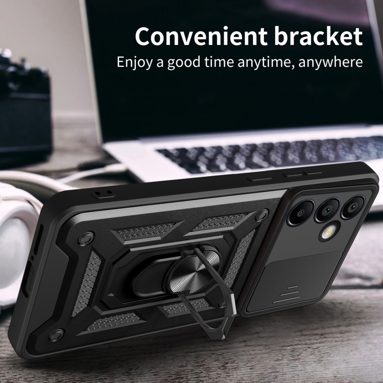 For Samsung Galaxy S24 FE 5G Sliding Camera Cover Design TPU+PC Phone Case(Black) For Samsung Galaxy S24 FE 5G Sliding Camera Cover Design TPU+PC Phone Case(Black)