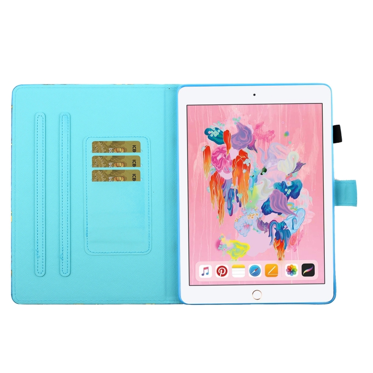 For iPad Air Colored Drawing Stitching Horizontal Flip Leather