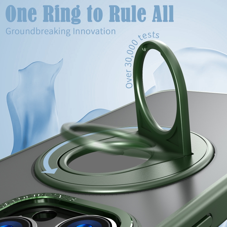 For iPhone 14 Rotating Ring Magnetic Holder Phone Case(Green) For iPhone 14 Rotating Ring Magnetic Holder Phone Case(Green)