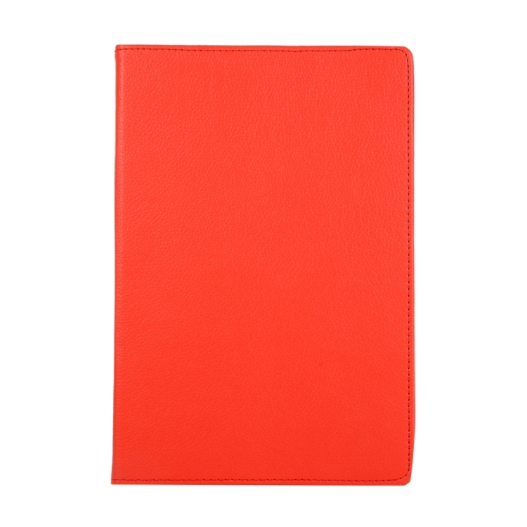Para Samsung Galaxy Tab S9 Ultra Soporte de rotación de 360 grados Litchi Texture Leather Tablet Case (Rojo) - 1
