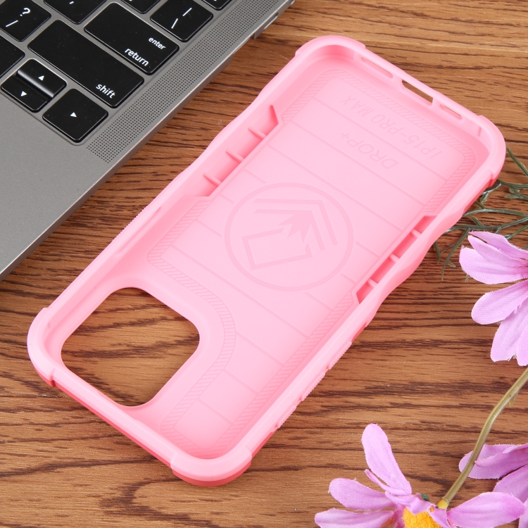 For iPhone 15 Pro Non-slip Shockproof Armor Phone Case(Pink) For iPhone 15 Pro Non-slip Shockproof Armor Phone Case(Pink)