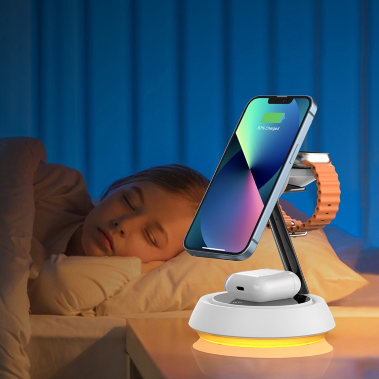 WIWU Wi-W002 Jazz Series 15W 3 in 1 Magnetic Desktop Wireless Charger WIWU Wi-W002 Jazz Series 15W 3 in 1 Magnetic Desktop Wireless Charger