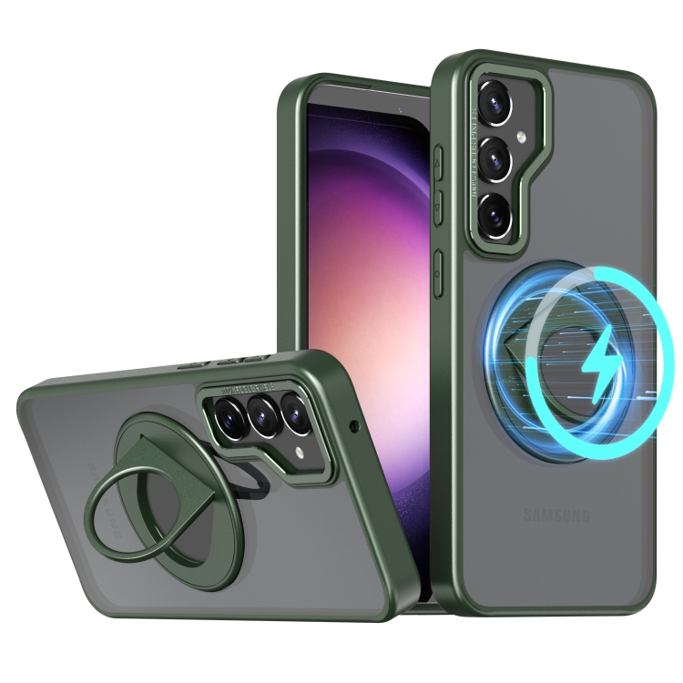 For Samsung Galaxy S22 5G Rotating Ring Magnetic Holder Phone Case(Green) For Samsung Galaxy S22 5G Rotating Ring Magnetic Holder Phone Case(Green)