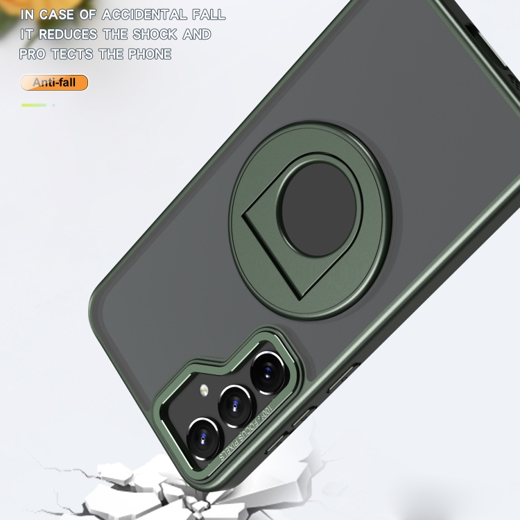 For Samsung Galaxy S22 5G Rotating Ring Magnetic Holder Phone Case(Green) For Samsung Galaxy S22 5G Rotating Ring Magnetic Holder Phone Case(Green)