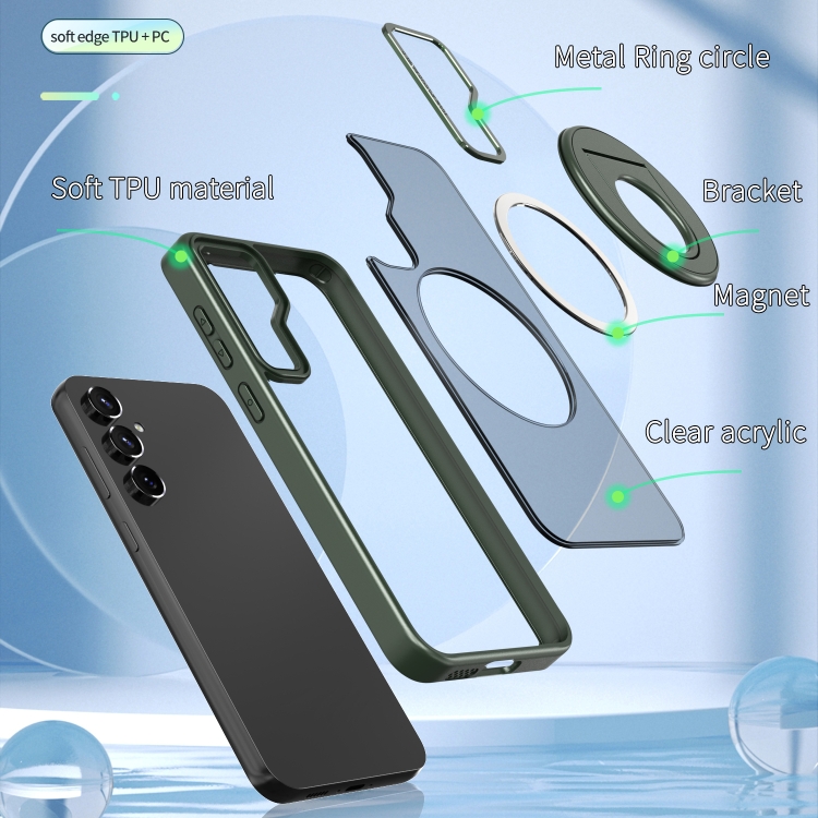 For Samsung Galaxy S22 5G Rotating Ring Magnetic Holder Phone Case(Green) For Samsung Galaxy S22 5G Rotating Ring Magnetic Holder Phone Case(Green)