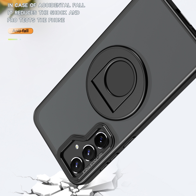 For Samsung Galaxy S23+ 5G Rotating Ring Magnetic Holder Phone Case(Black) For Samsung Galaxy S23+ 5G Rotating Ring Magnetic Holder Phone Case(Black)