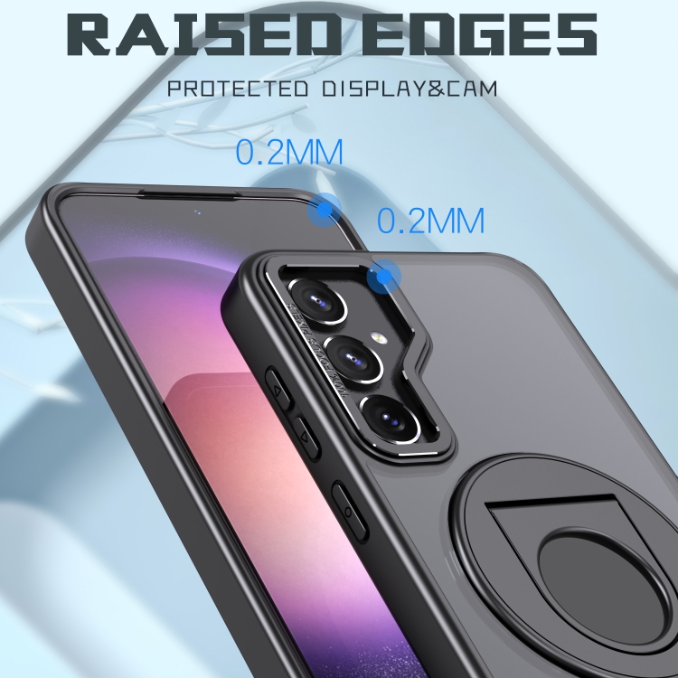 For Samsung Galaxy S23+ 5G Rotating Ring Magnetic Holder Phone Case(Black) For Samsung Galaxy S23+ 5G Rotating Ring Magnetic Holder Phone Case(Black)